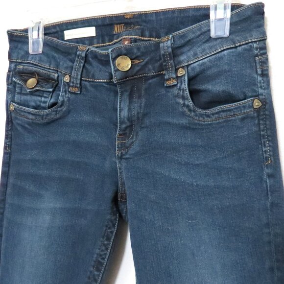 Kut from the Kloth Natalie Bootcut Flap Pocket Dark Wash Stretch Jeans Size 2 - Picture 5 of 16